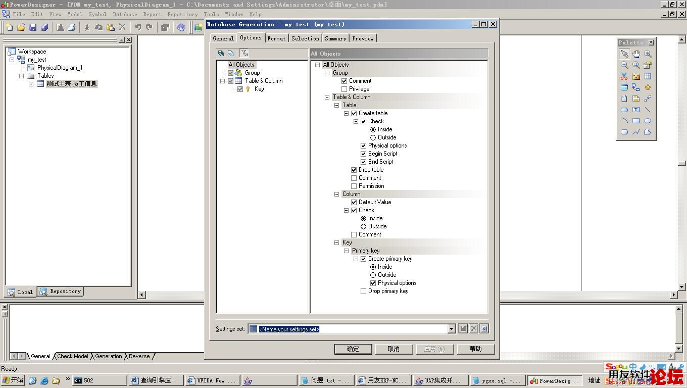 用PD软件生成SQL脚本前的设置